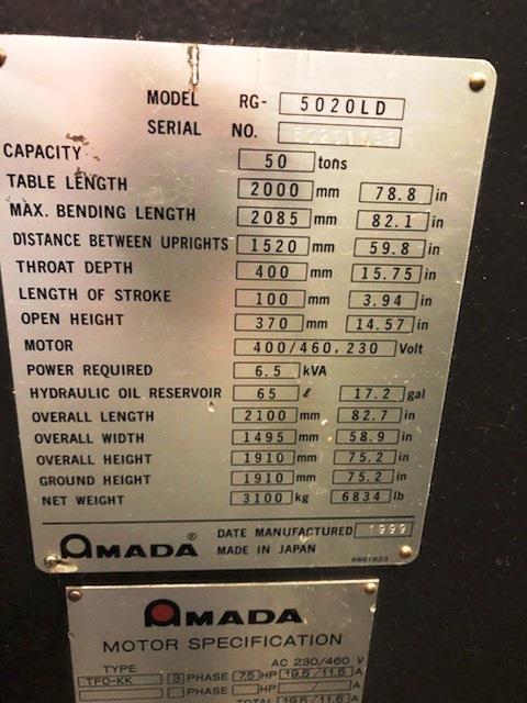Amada RG-5020LD, Machine ID: 7405